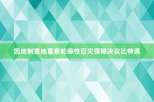 因地制宜地蓄意轮廓性巨灾保障决议比特派