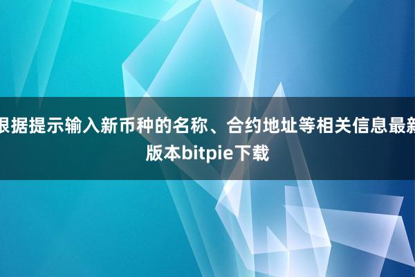 根据提示输入新币种的名称、合约地址等相关信息最新版本bitpie下载