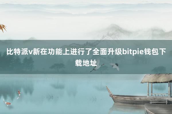 比特派v新在功能上进行了全面升级bitpie钱包下载地址