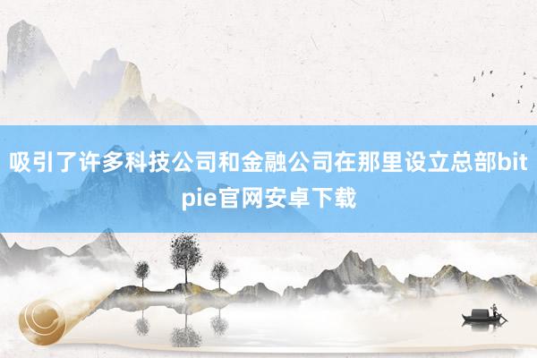 吸引了许多科技公司和金融公司在那里设立总部bitpie官网安卓下载